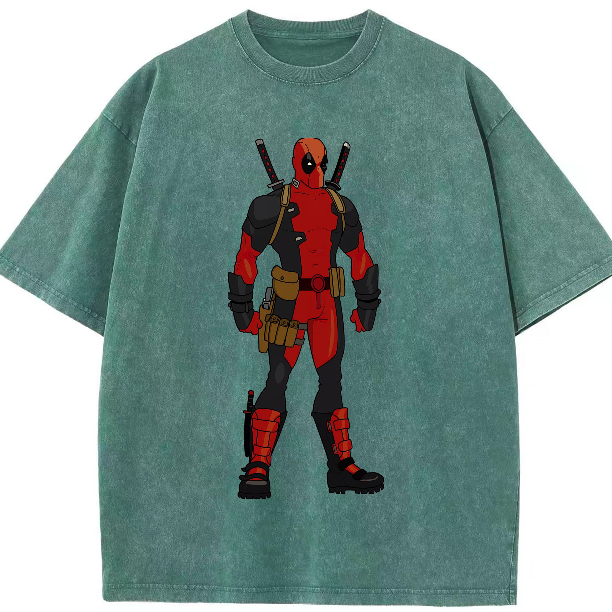 （画像用） Deadpool デッドプール 綿100% ヴィンテージ風 半袖Tシャツ（フロントプリント）